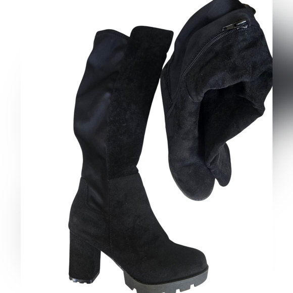 Rouge 9 Black Women's Knee-High Boots Size 9 - Picture 2 of 12